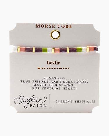 Morse Code Tila Beaded Bracelet - Bestie Skylar Paige Jewelry