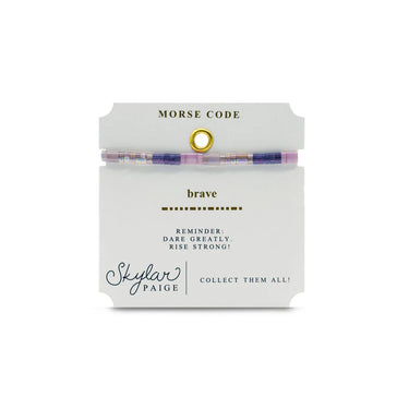 Morse Code Tila Beaded Bracelet - Brave Skylar Paige Jewelry