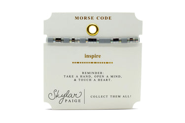 Morse Code Tila Beaded Bracelet - Inspire Skylar Paige Jewelry
