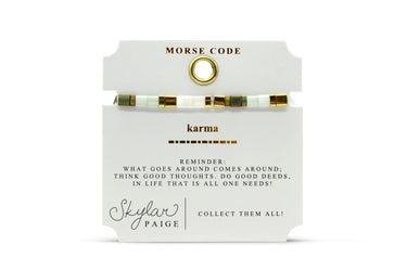 Morse Code Tila Beaded Bracelet - Karma Skylar Paige Jewelry