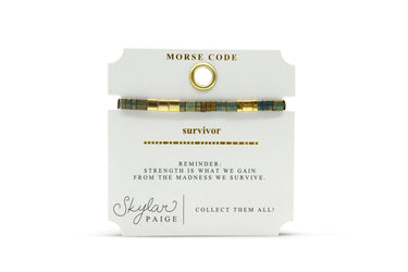 Morse Code Tila Beaded Bracelet - Survivor Skylar Paige Jewelry