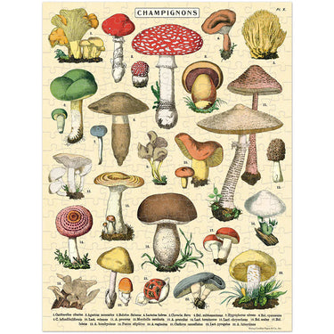 Mushrooms Vintage Mini Puzzle Cavallini Papers Puzzles