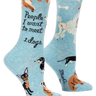 People To Meet: Dogs Ladies Socks Blue Q Clothing