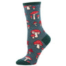 Pretty Fly For A Fungi Socks - Green Heather Socksmith Clothing