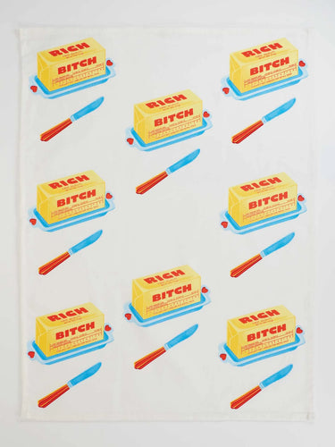 Rich Bitch Dish Towel Blue Q Household Stuff