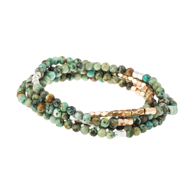 Stone Wrap Bracelet/Necklace - African Turquoise Scout Curated Wears Jewelry