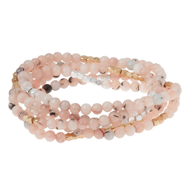 Stone Wrap Bracelet/Necklace - Morganite w/Black Tourmaline Scout Curated Wears Jewelry