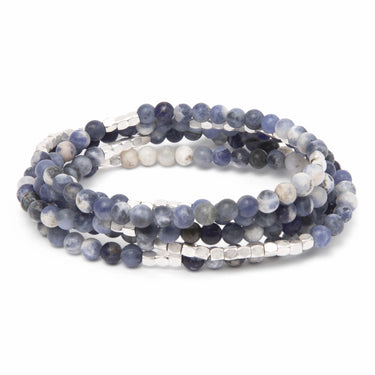 Stone Wrap Bracelet/Necklace - Sodalite/Silver Scout Curated Wears Jewelry