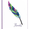 Thanks Feather Quilling Card - Small Quilling Card LLC Cards