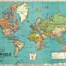 World Map 4 Art Paper Cavallini Papers Wall Decor