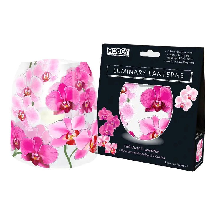 Pink Orchid Luminary Lanterns