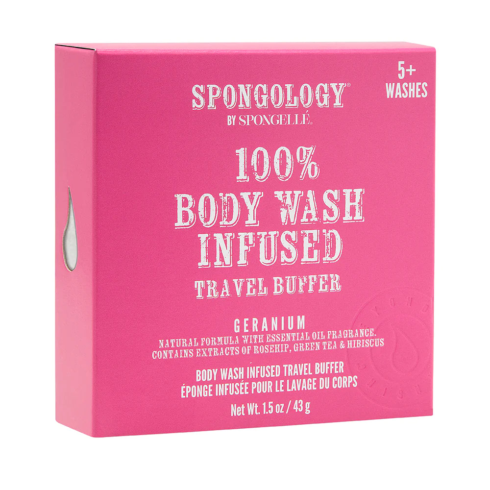 Body Wash Infused Travel Buffer - Geranium