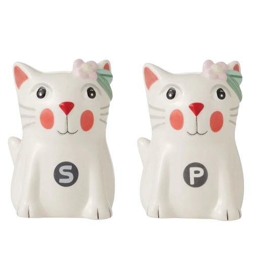 Pretty Kitty Salt &amp; Pepper Shaker Set