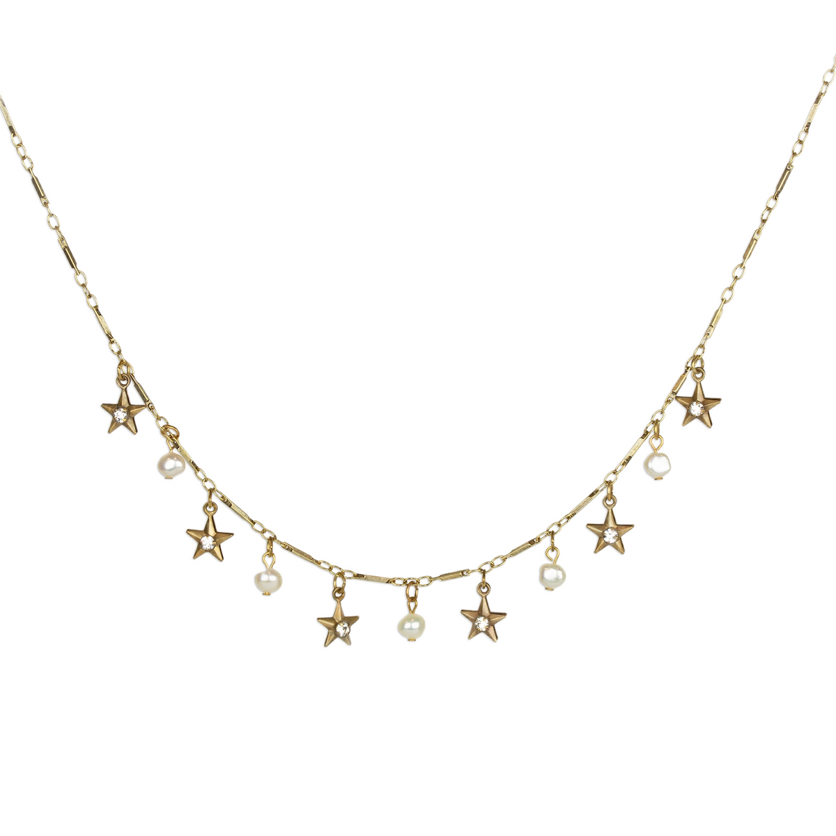 Celestial Stars &amp; Pearls Necklace