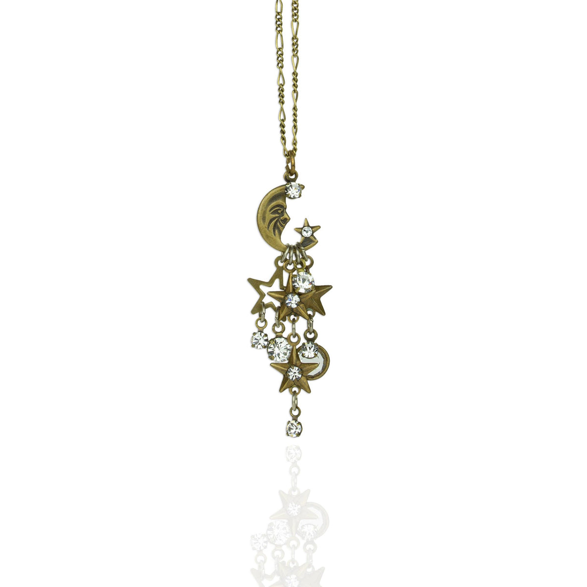 Lyra Crystal Moon &amp; Stars Necklace