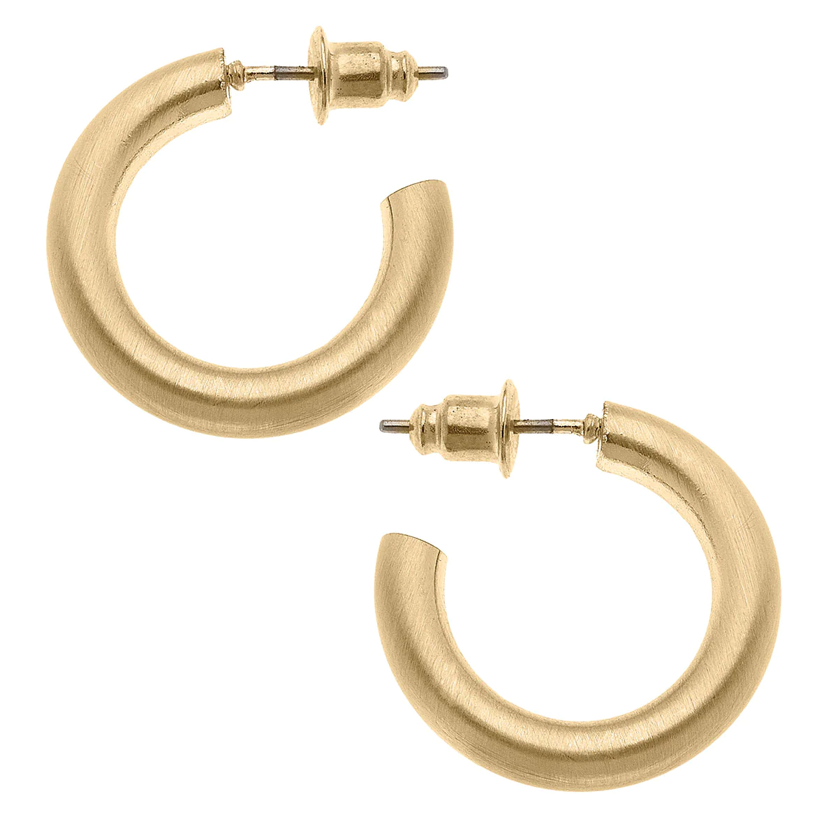 Celina Pave Gold Disc Hoop Earrings