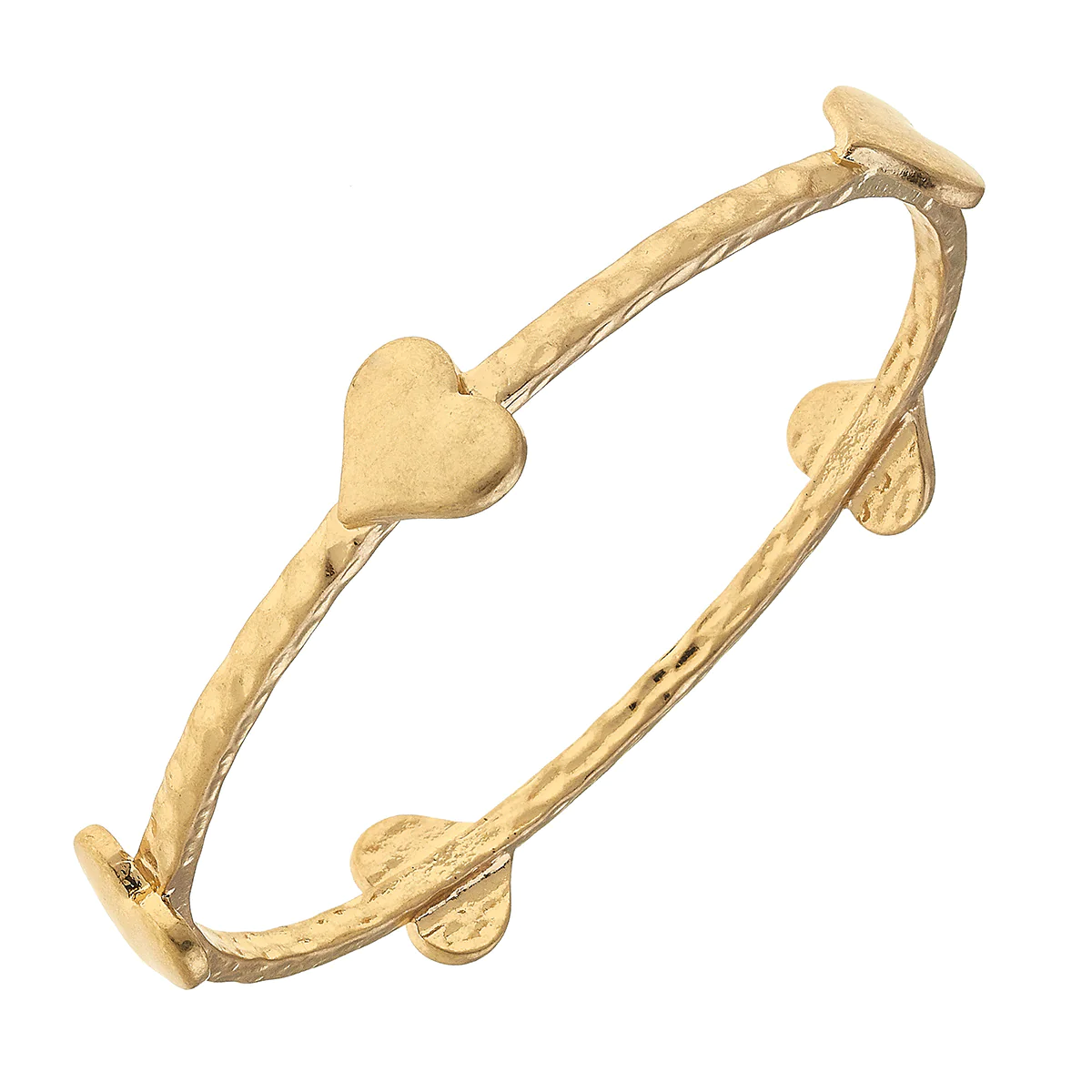 Claudia Heart Gold Bangle Bracelet