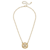 Marguerite Acanthus &amp; Pearl Worn Gold Charm Pendant Necklace