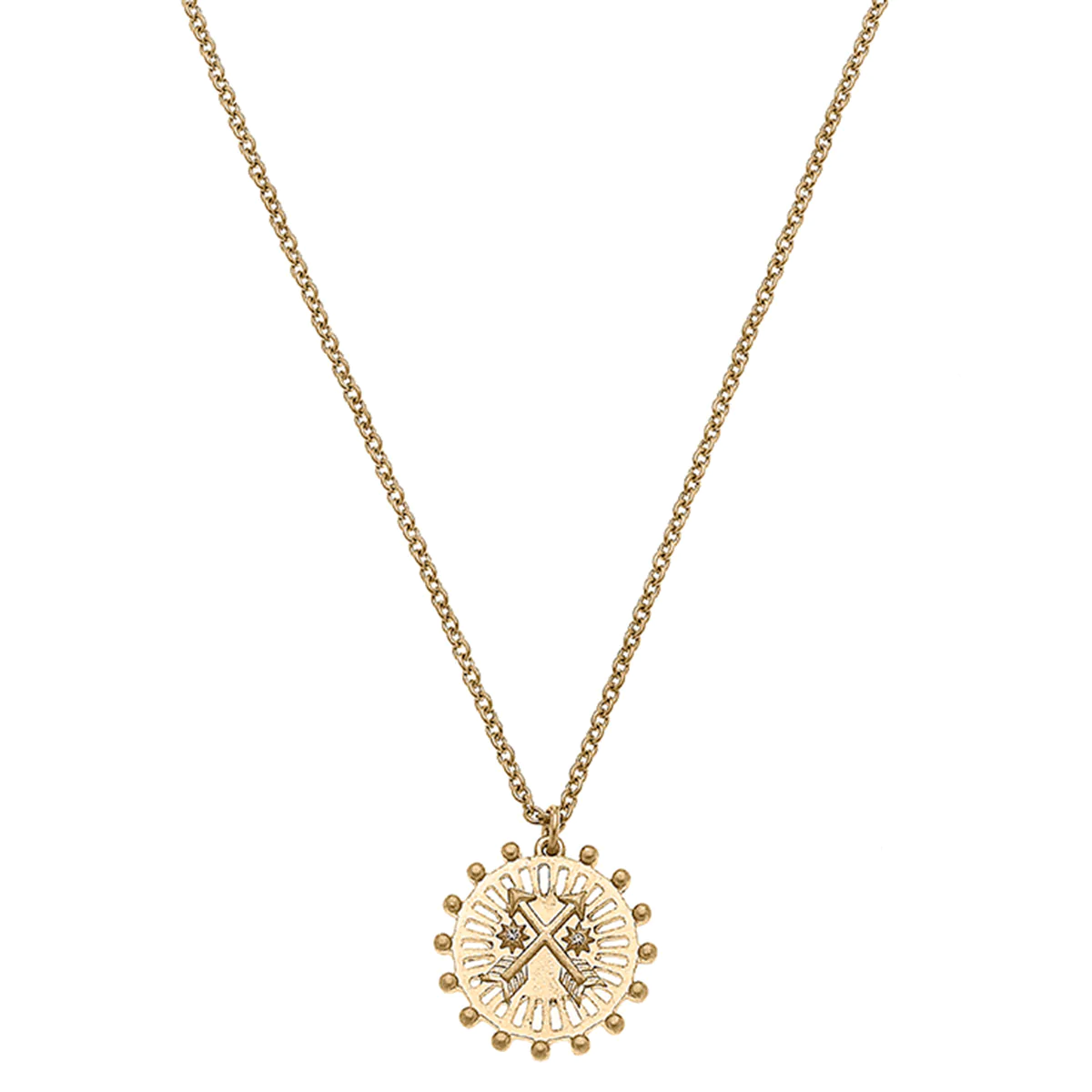 Tori Crossed Arrows Gold Charm Necklace