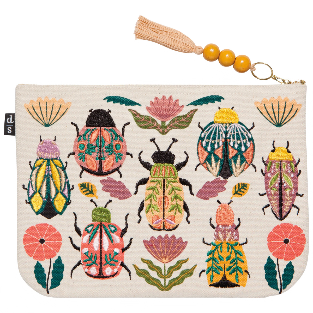 Amulet Embroidered Large Zipper Pouch