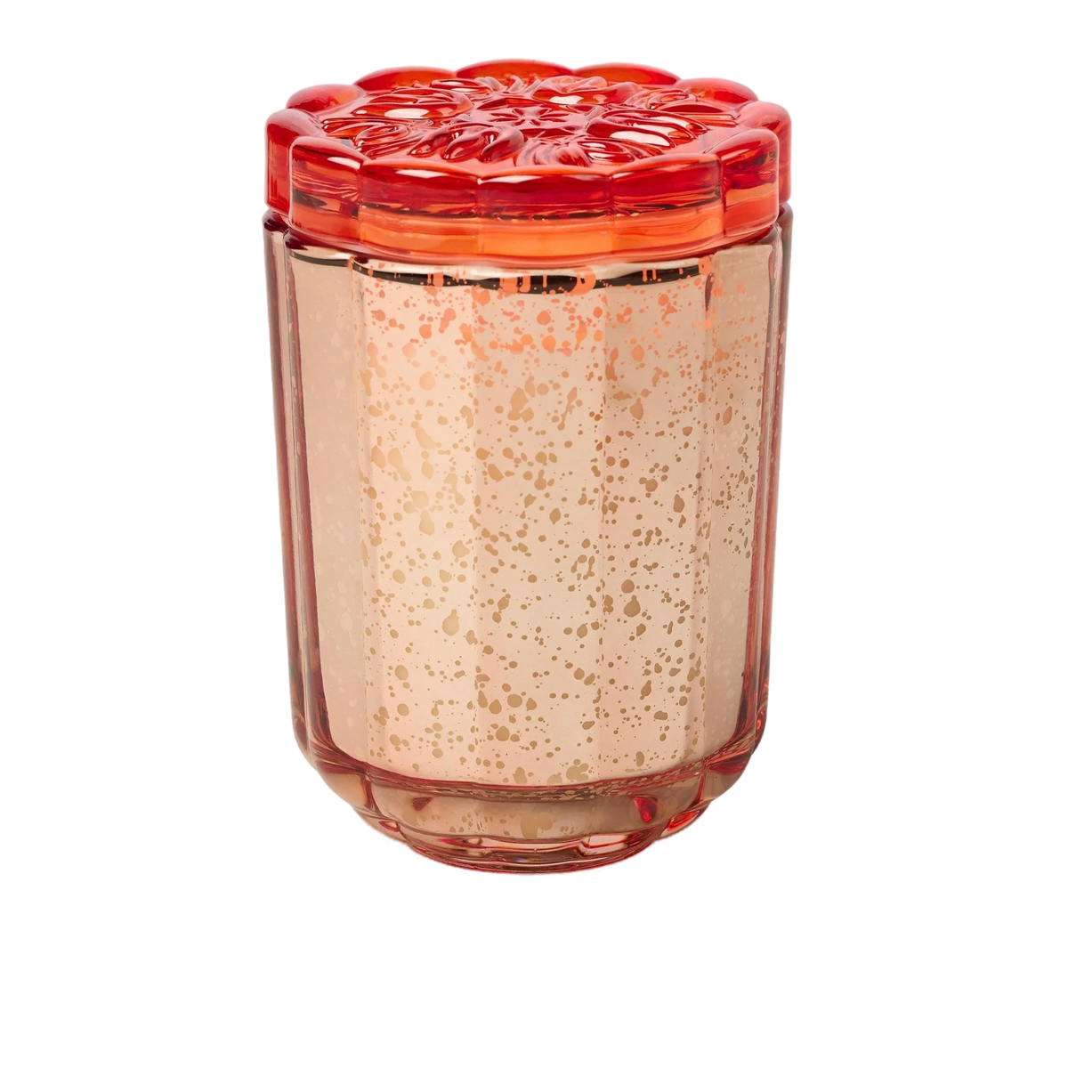 Blood Orange Dahlia Flourish Glass Candle