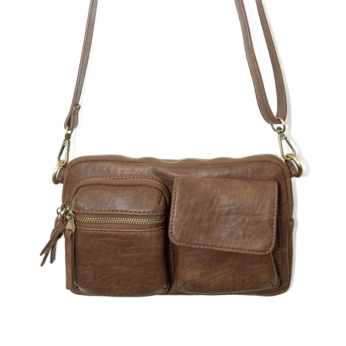 Kendra Cargo Pocket Sling Crossbody - Saddle