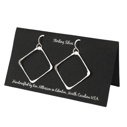 Sterling Silver Large Square Earrings - ER155