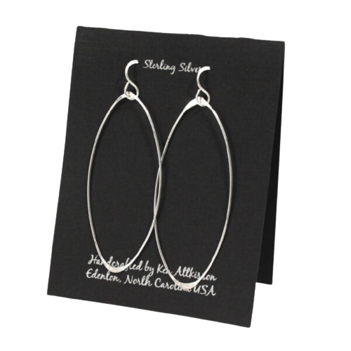 Sterling Silver X-Large Oval Earrings - ER280