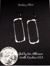 Sterling Silver Small Skinny Rectangle Earrings - ER454