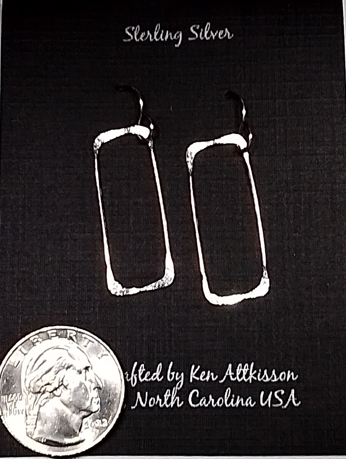 Sterling Silver Small Skinny Rectangle Earrings - ER454