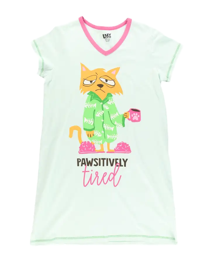 Pawsitively Tired Nightshirt - S/M
