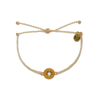 Gemstone Eye Gold Coin Bracelet