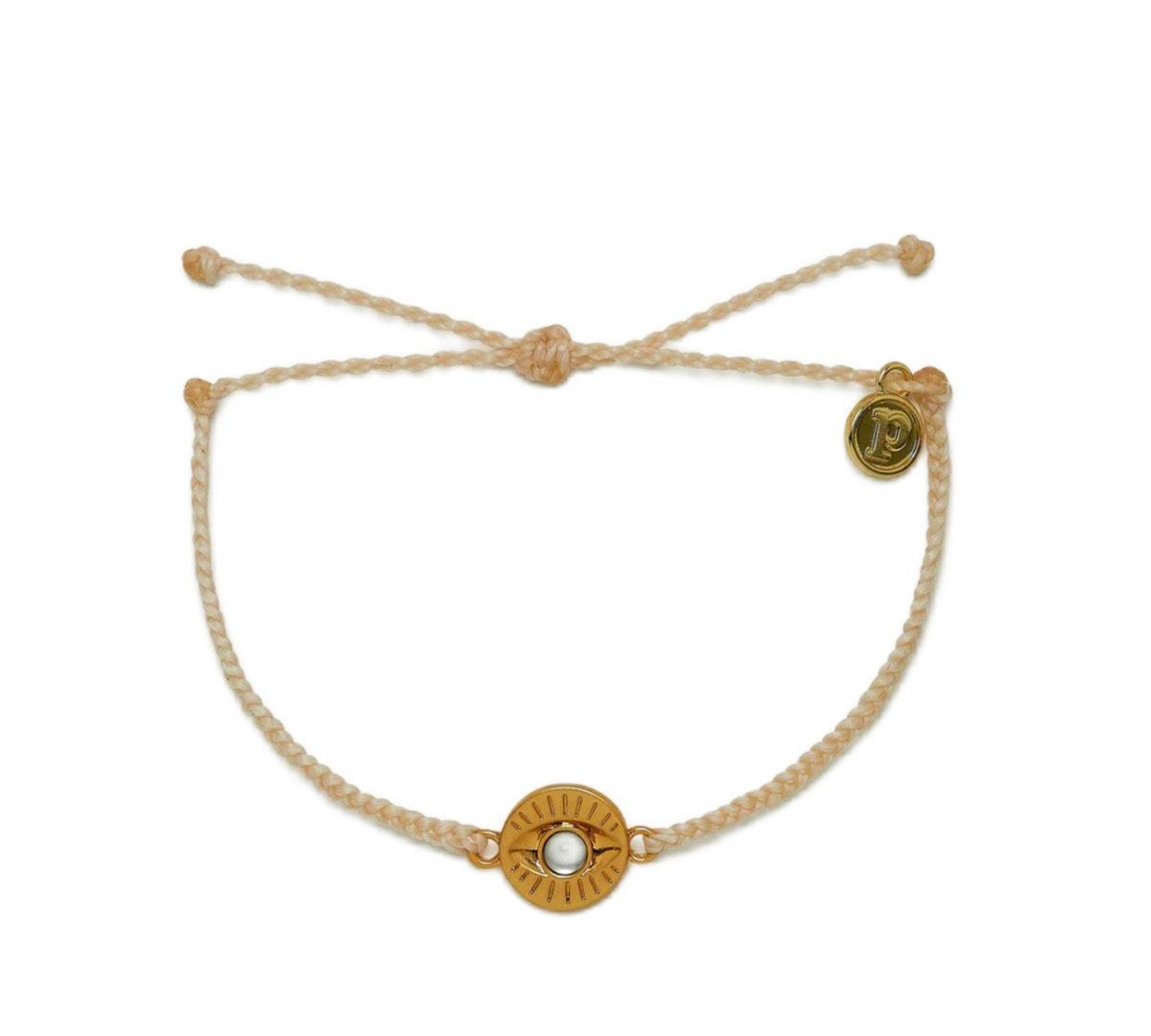 Gemstone Eye Gold Coin Bracelet