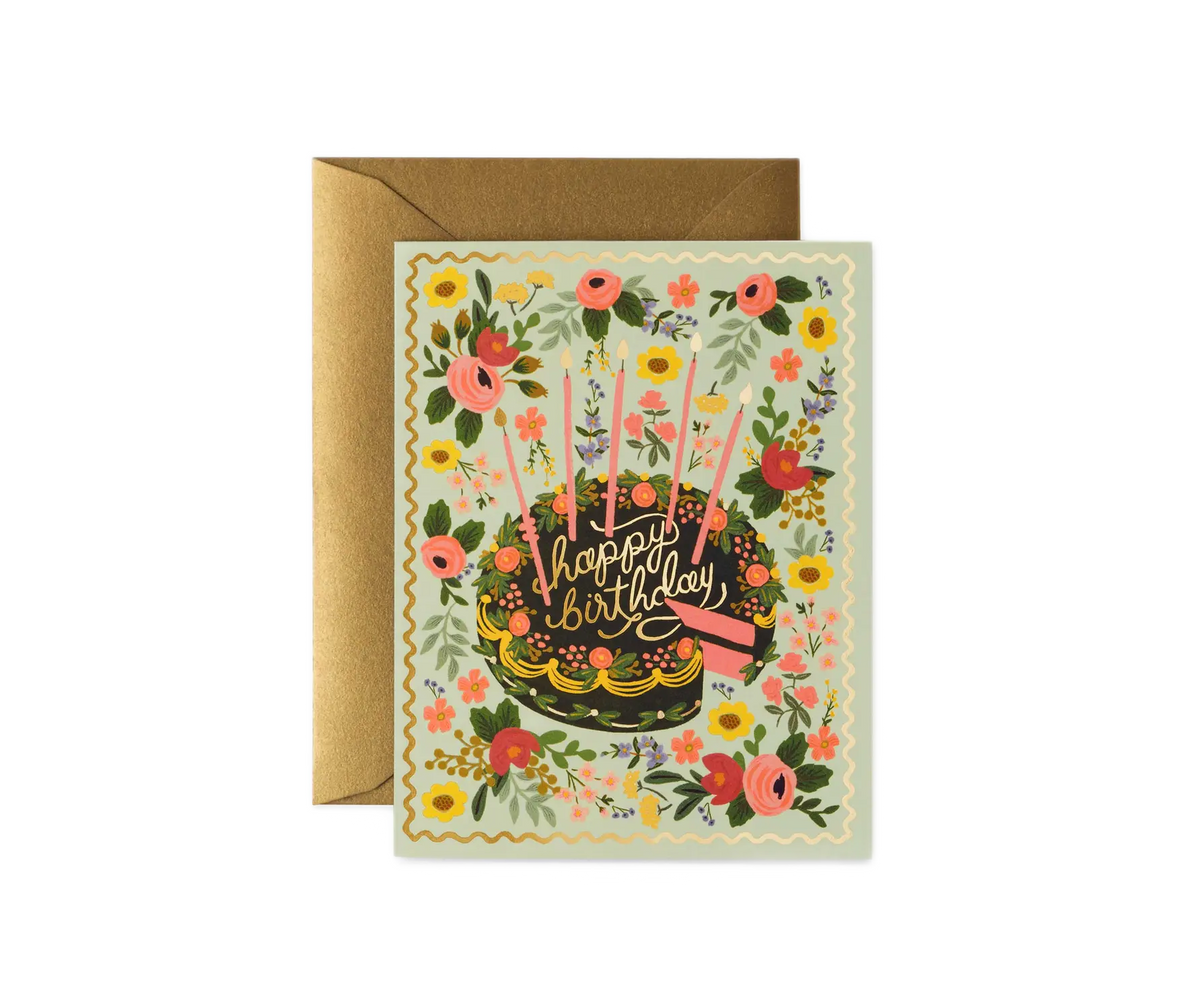 Floral Cake Birthday Card