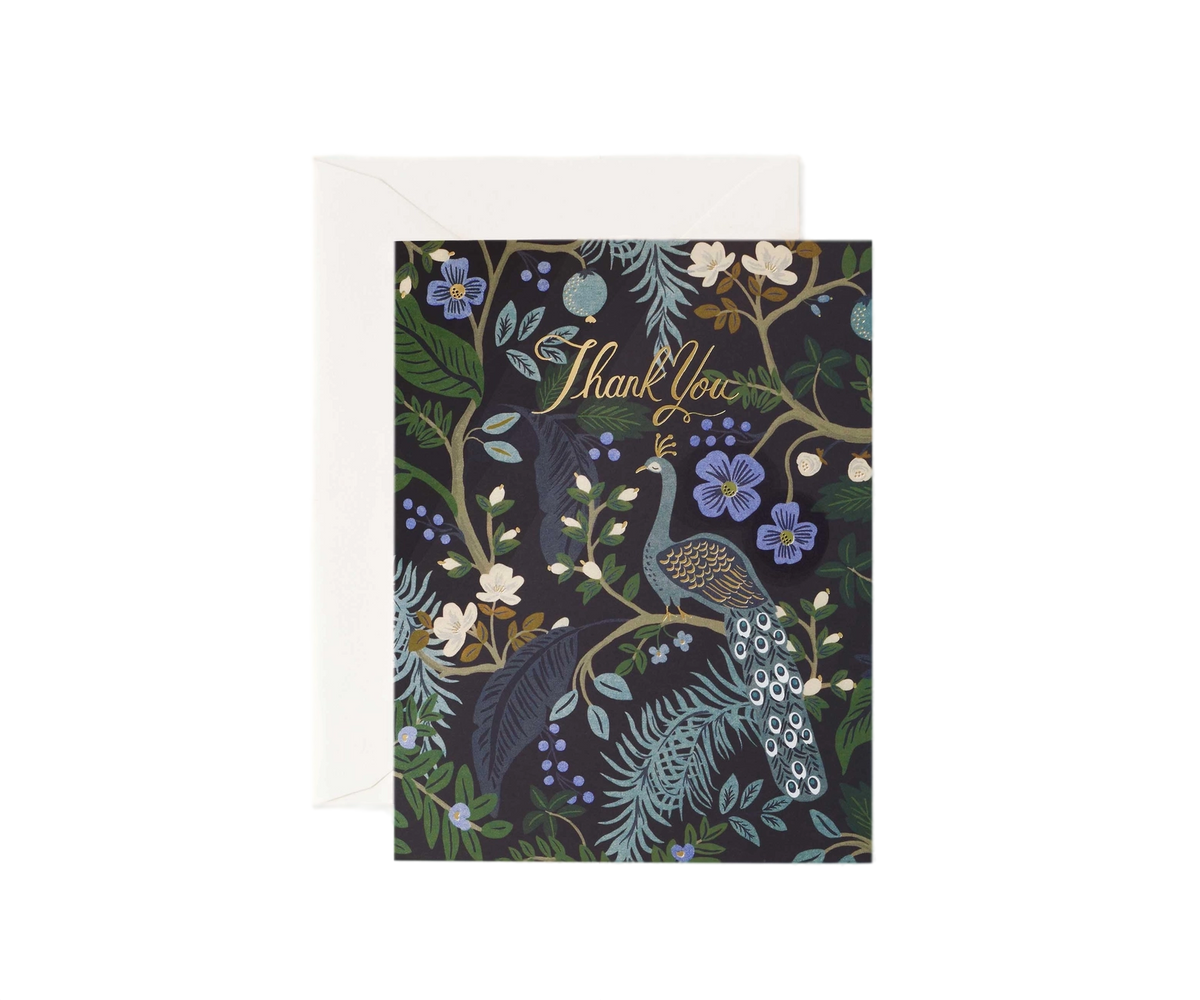 Peacock Thank You Card
