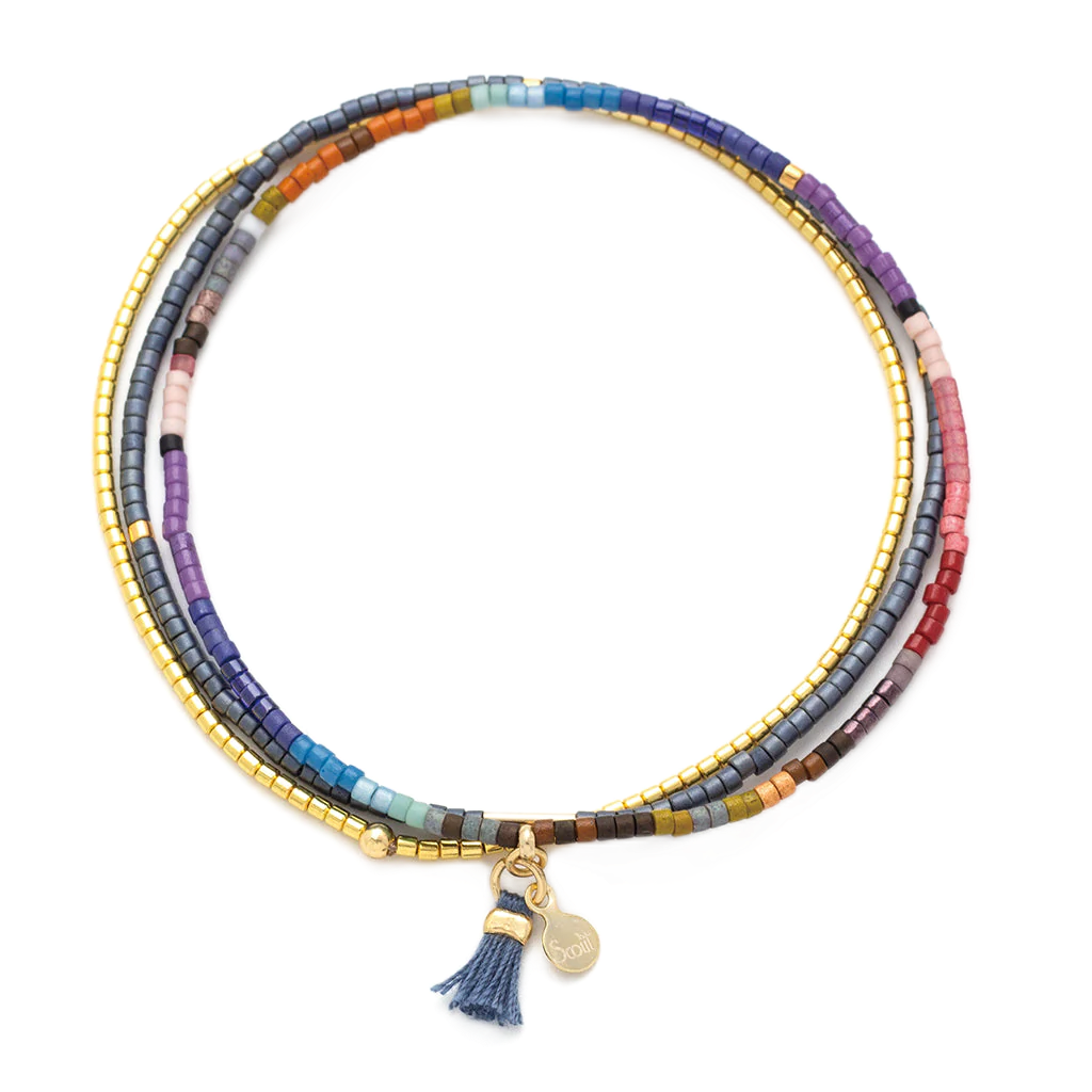 Chromacolor Miyuki Bracelet Trio - Dark Multi/Gold