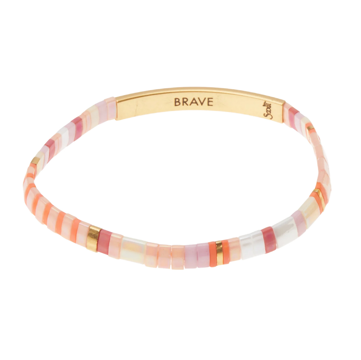 Good Karma Miyuki Bracelet - Brave-Pink Multi/Gold