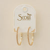 Sparkle &amp; Shine Small Rhinestone Hoop Earrings - Champagne / Gold