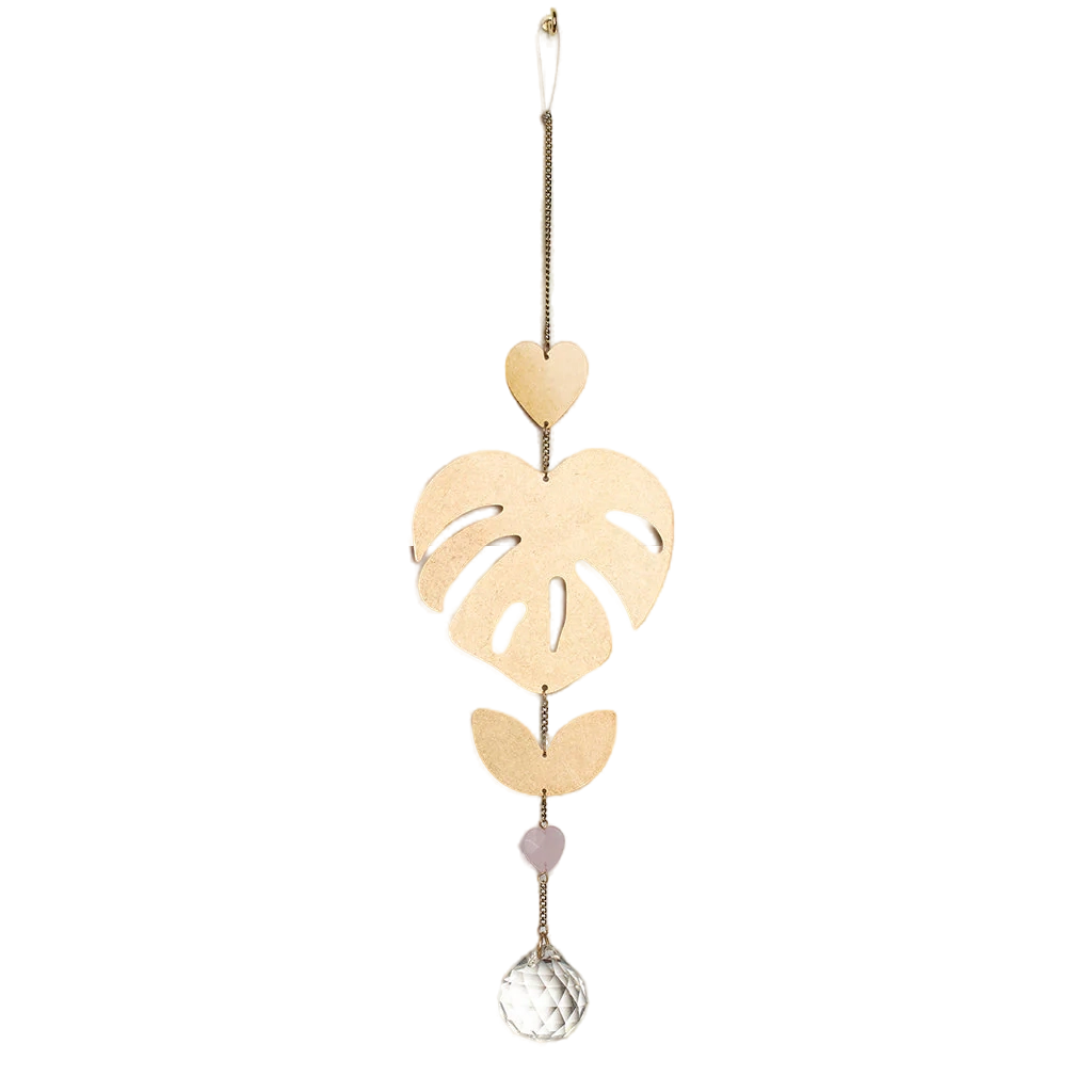 Suncatcher - Monstera Leaf/Rose Quartz