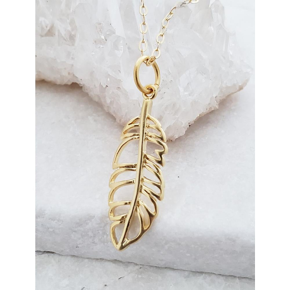 Gold Feather Necklace