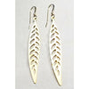 Gold Matte Long Fern Earrings