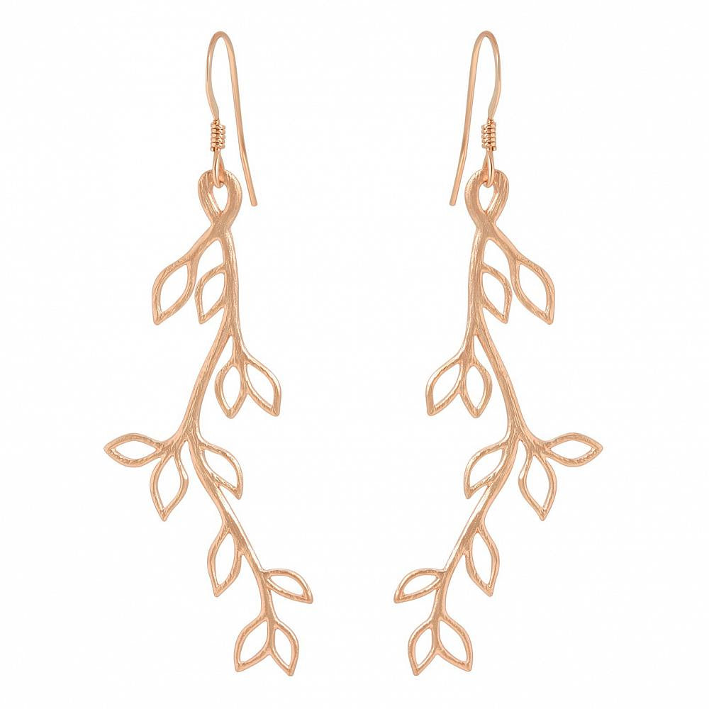Gold Matte Vine Twigs Earrings
