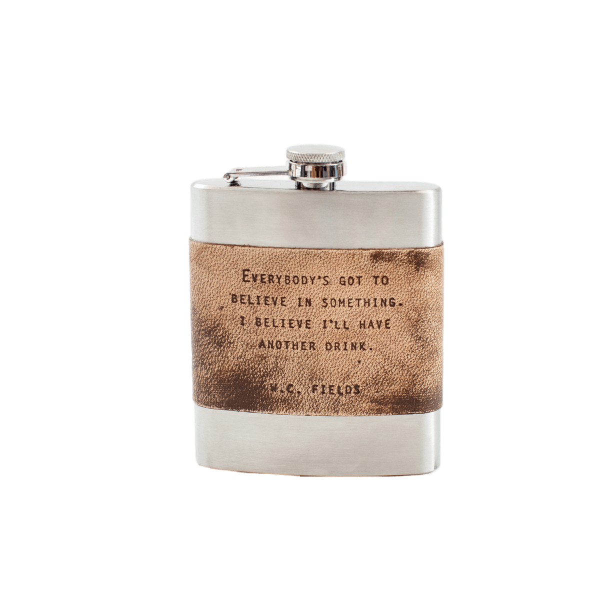 Leather Quote Flask - W. C. Fields