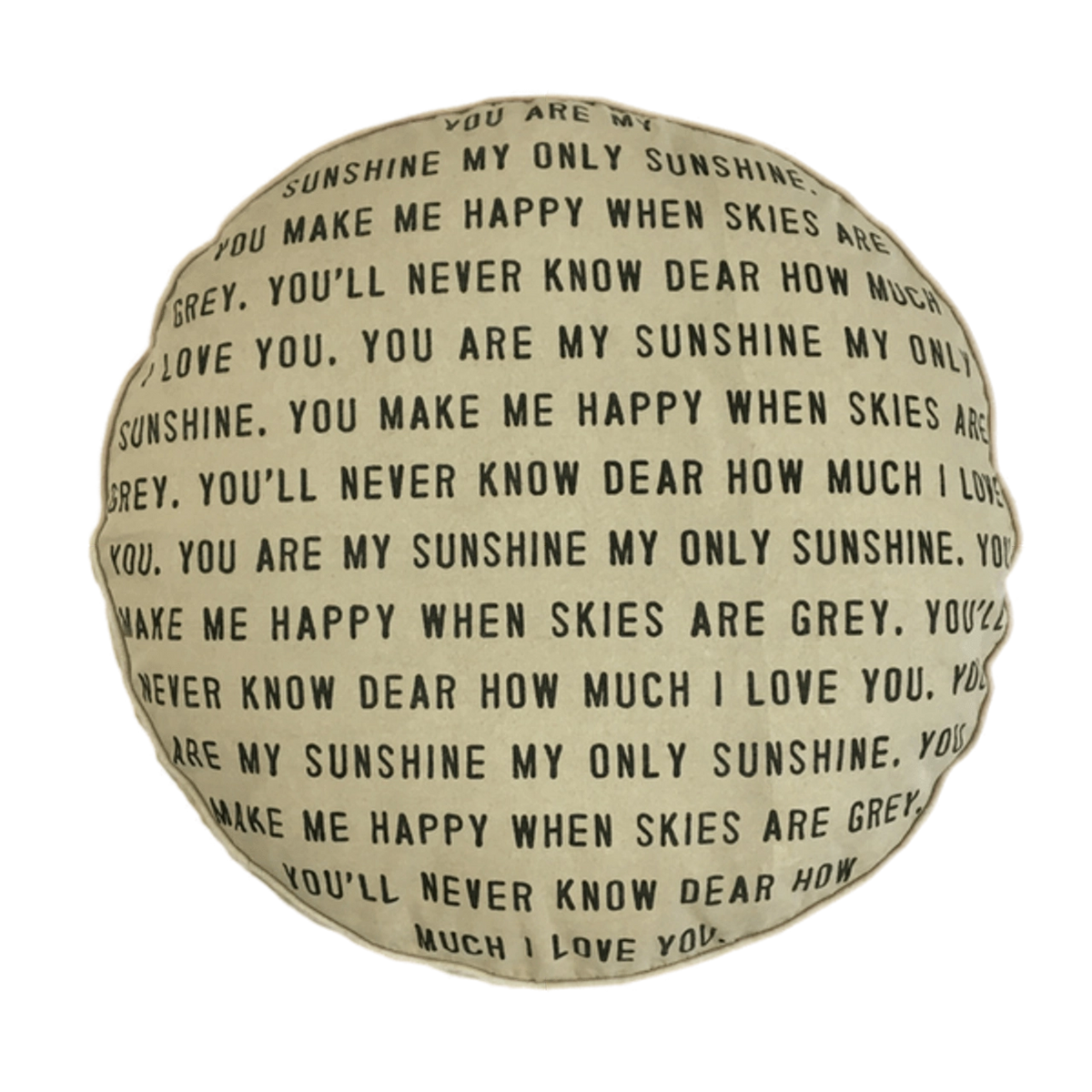Large Pouf Pillow - You Are My Sunshine
