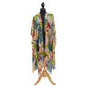Peacocks &amp; Poppies Sand Long Kimono