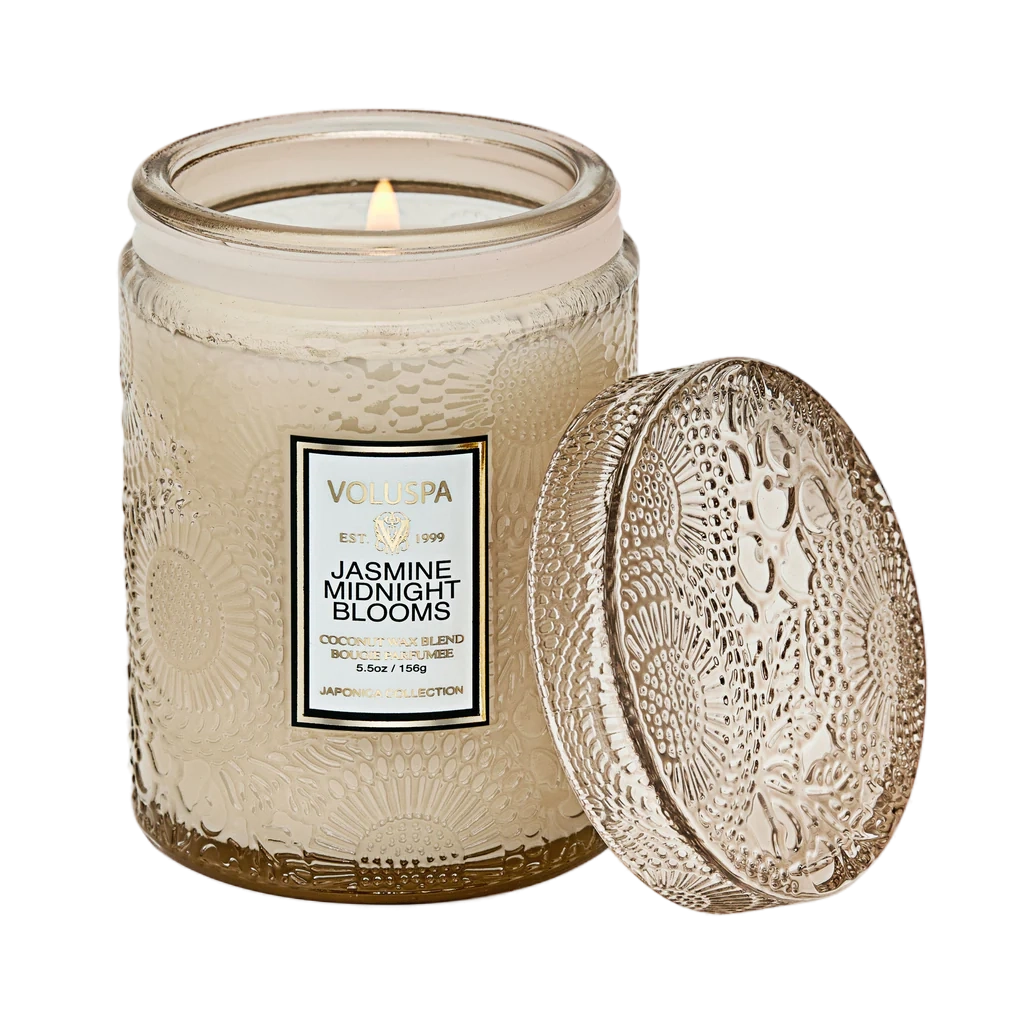 Jasmine Midnight Blooms Small Glass Jar Candle
