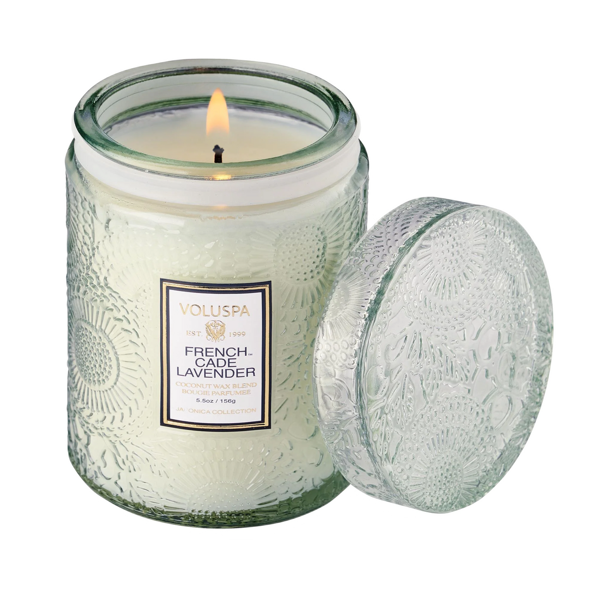 French Cade &amp; Lavender Small Glass Jar Candle