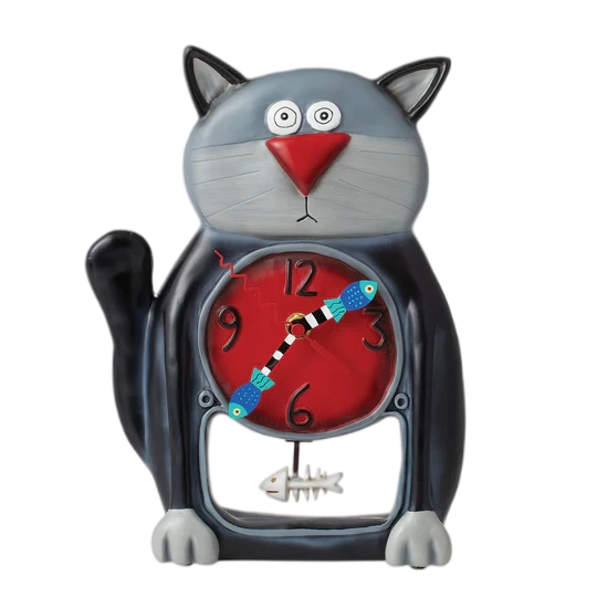 Black Kitty Mantle Clock
