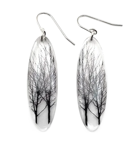 Tall Oval Tree Earrings