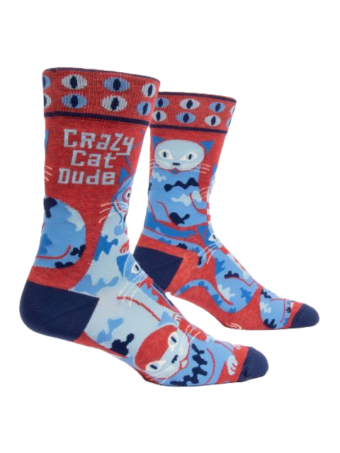 Crazy Cat Dude Men&#39;s Socks